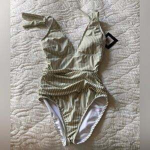 Striped Green Women’s One Piece Swimsuit